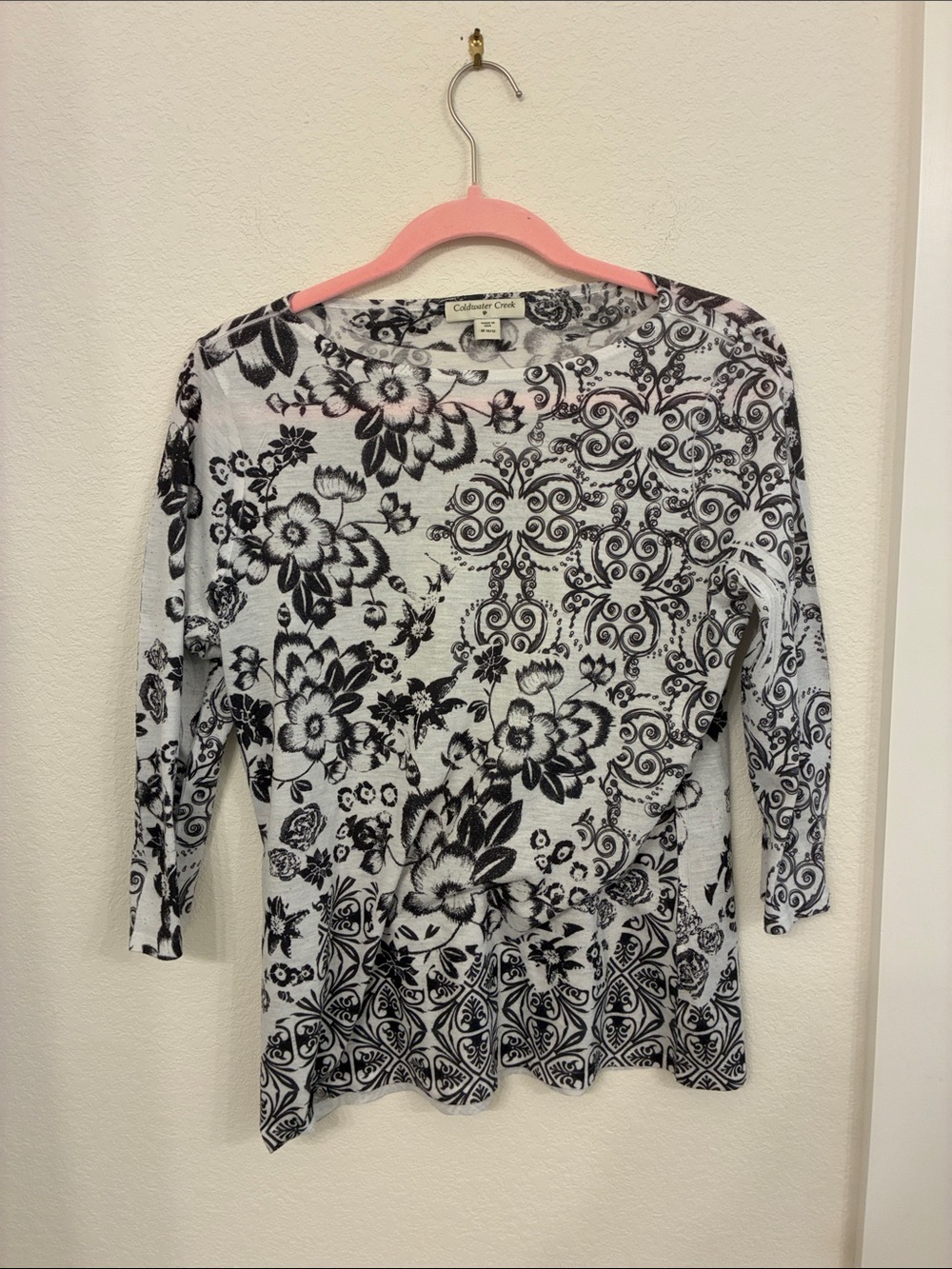 Coldwater Creek Floral Paisley Top — Size Medium — Made in USA
